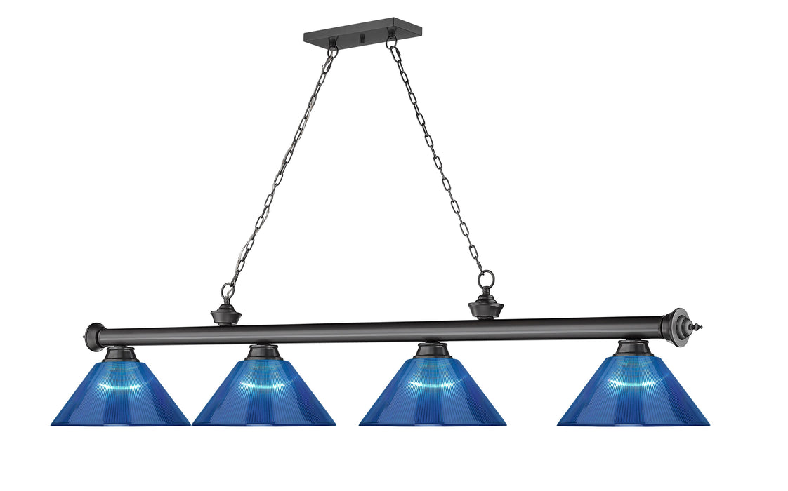 Billiard Z-Lite 2306-4BP-ARDB Bronze Plate Cordon 4 Light Billiard Z-Lite