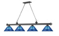 Billiard Z-Lite 2306-4BP-ARDB Bronze Plate Cordon 4 Light Billiard Z-Lite