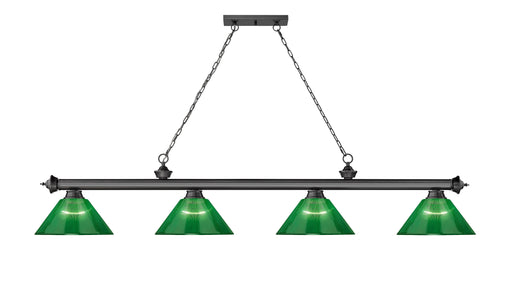 Billiard Z-Lite 2306-4BP-ARG Bronze Plate Cordon 4 Light Billiard Z-Lite