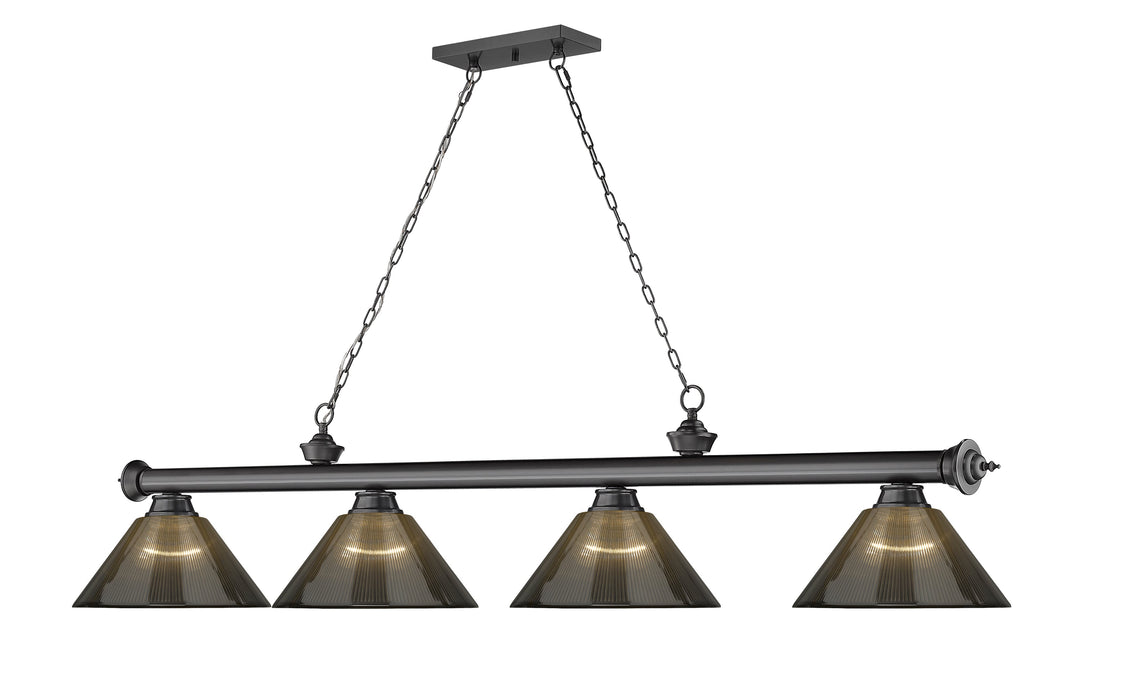Billiard Z-Lite 2306-4BP-ARS Bronze Plate Cordon 4 Light Billiard Z-Lite