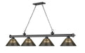 Billiard Z-Lite 2306-4BP-ARS Bronze Plate Cordon 4 Light Billiard Z-Lite