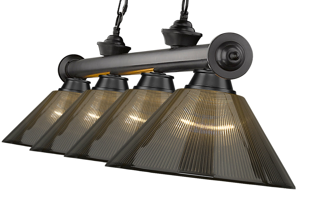 Billiard Z-Lite 2306-4BP-ARS Bronze Plate Cordon 4 Light Billiard Z-Lite
