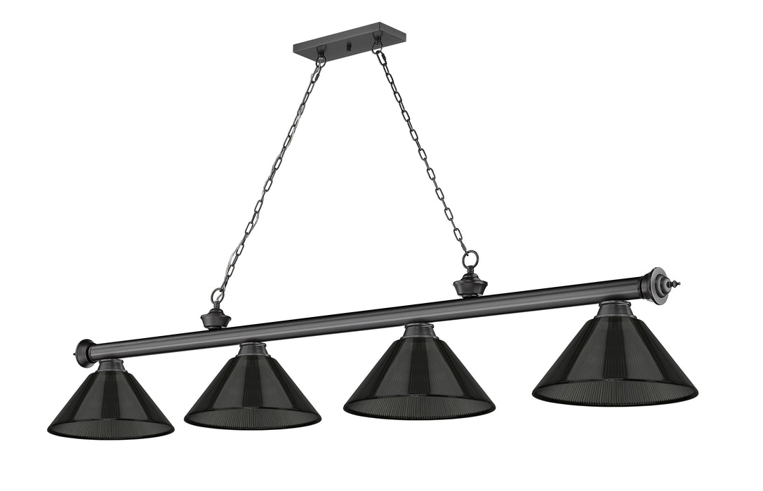 Billiard Z-Lite 2306-4BP-ARS Bronze Plate Cordon 4 Light Billiard Z-Lite