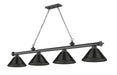 Billiard Z-Lite 2306-4BP-ARS Bronze Plate Cordon 4 Light Billiard Z-Lite