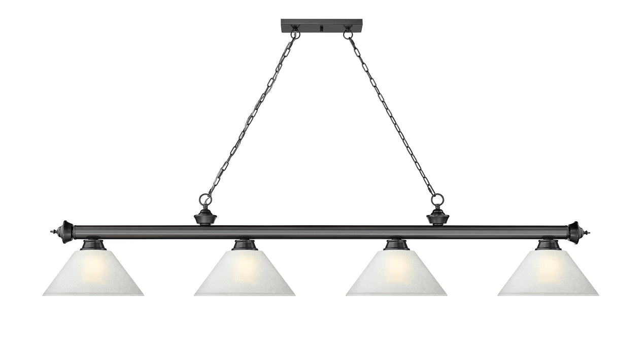 Billiard Z-Lite 2306-4BP-AWL14 Bronze Plate Cordon 4 Light Billiard Z-Lite