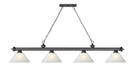 Billiard Z-Lite 2306-4BP-AWL14 Bronze Plate Cordon 4 Light Billiard Z-Lite