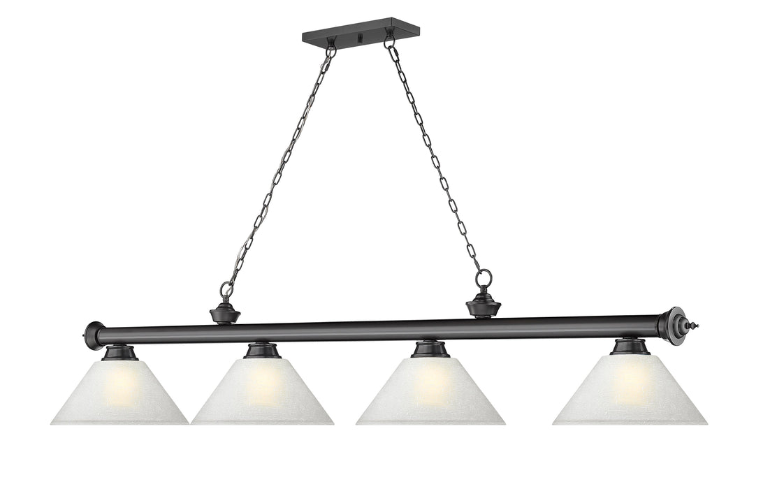 Billiard Z-Lite 2306-4BP-AWL14 Bronze Plate Cordon 4 Light Billiard Z-Lite