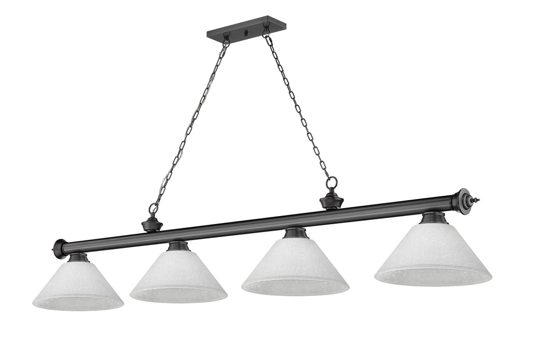 Billiard Z-Lite 2306-4BP-AWL14 Bronze Plate Cordon 4 Light Billiard Z-Lite