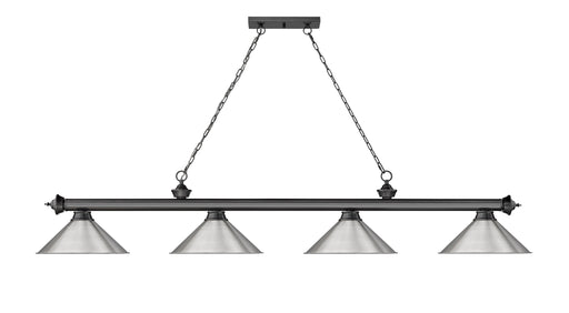 Billiard Z-Lite 2306-4BP-BN15 Bronze Plate Cordon 4 Light Billiard Z-Lite