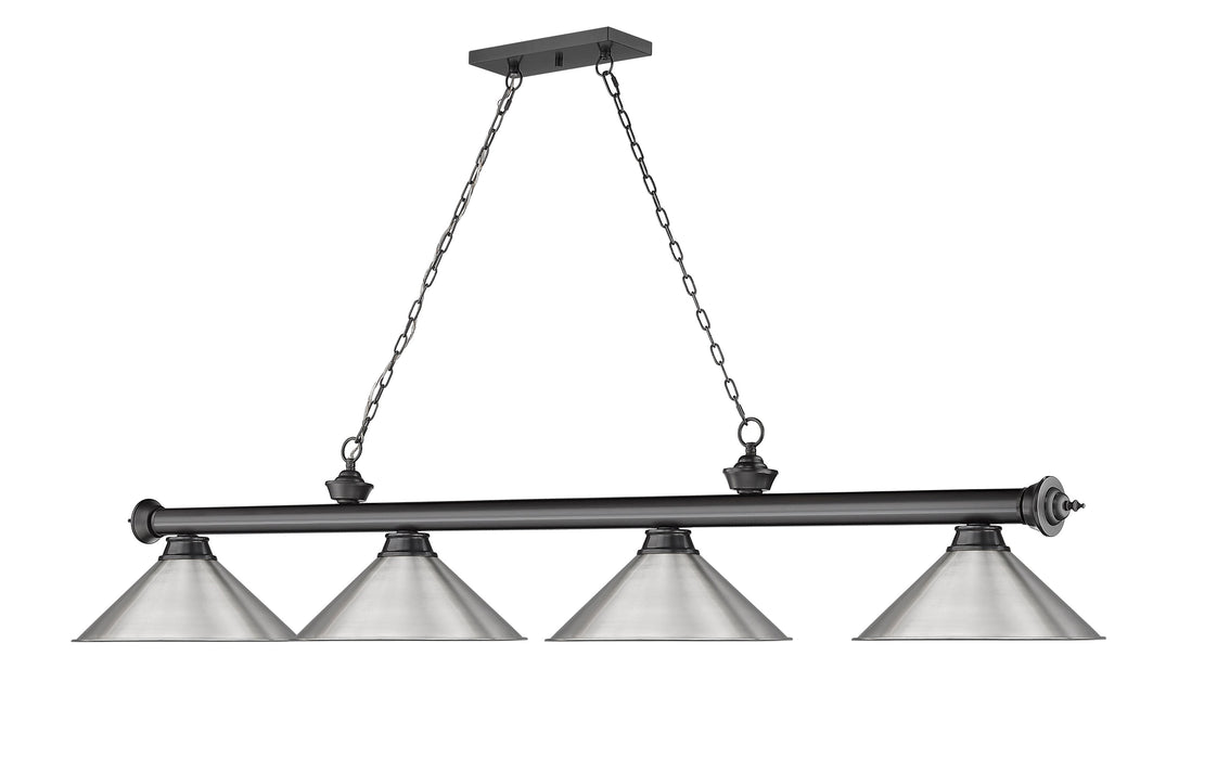 Billiard Z-Lite 2306-4BP-BN15 Bronze Plate Cordon 4 Light Billiard Z-Lite