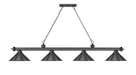 Billiard Z-Lite 2306-4BP-BP15 Bronze Plate Cordon 4 Light Billiard Z-Lite