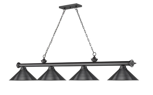 Billiard Z-Lite 2306-4BP-BP15 Bronze Plate Cordon 4 Light Billiard Z-Lite