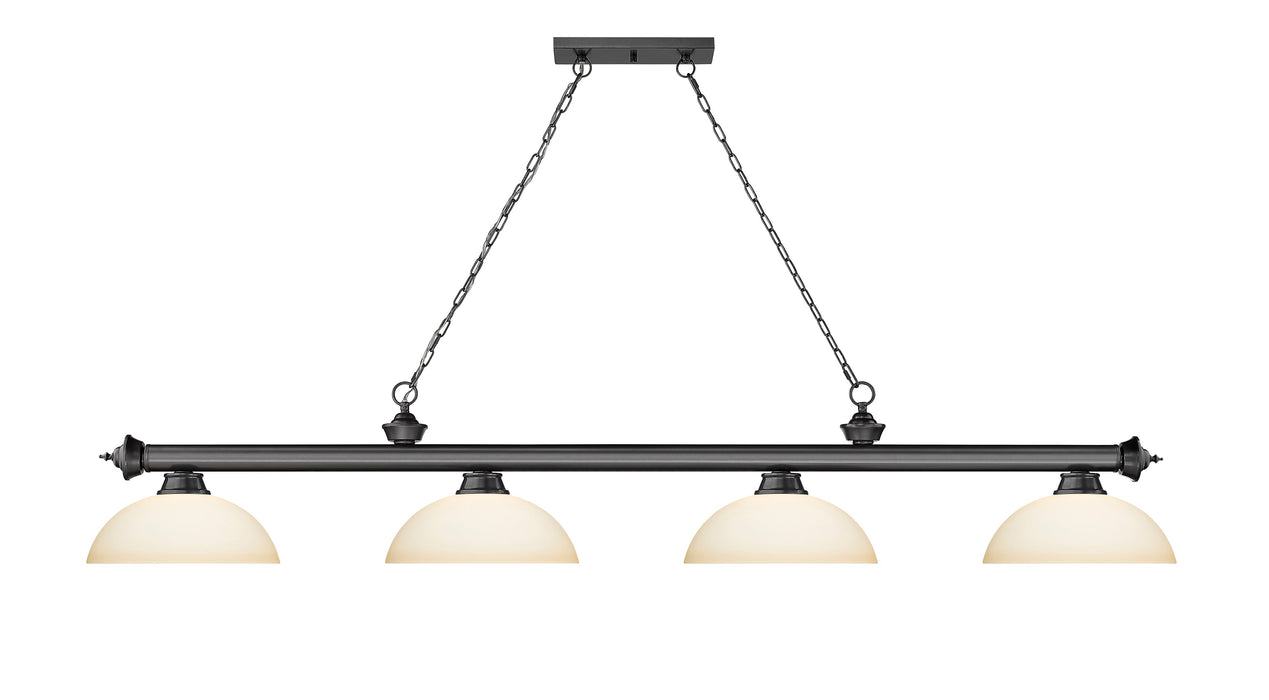 Billiard Z-Lite 2306-4BP-DMO14 Bronze Plate Cordon 4 Light Billiard Z-Lite