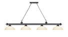 Billiard Z-Lite 2306-4BP-DMO14 Bronze Plate Cordon 4 Light Billiard Z-Lite