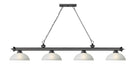 Billiard Z-Lite 2306-4BP-DWL14 Bronze Plate Cordon 4 Light Billiard Z-Lite