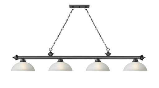 Billiard Z-Lite 2306-4BP-DWL14 Bronze Plate Cordon 4 Light Billiard Z-Lite