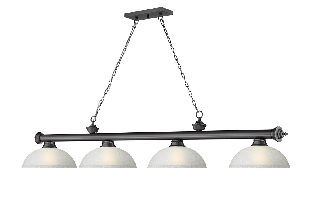 Billiard Z-Lite 2306-4BP-DWL14 Bronze Plate Cordon 4 Light Billiard Z-Lite