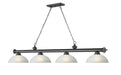 Billiard Z-Lite 2306-4BP-DWL14 Bronze Plate Cordon 4 Light Billiard Z-Lite