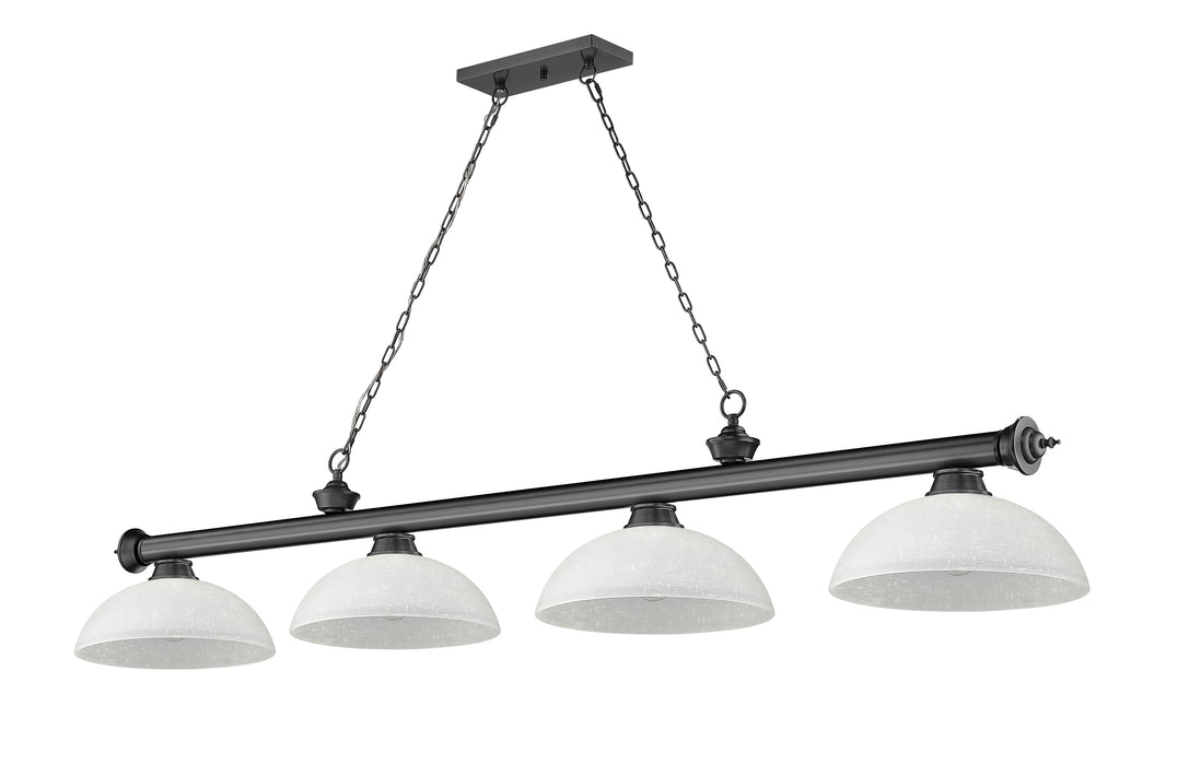 Billiard Z-Lite 2306-4BP-DWL14 Bronze Plate Cordon 4 Light Billiard Z-Lite