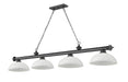 Billiard Z-Lite 2306-4BP-DWL14 Bronze Plate Cordon 4 Light Billiard Z-Lite