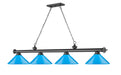 Billiard Z-Lite 2306-4BP-MEB Bronze Plate Cordon 4 Light Billiard Z-Lite