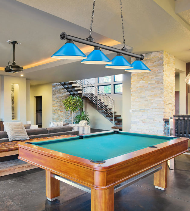 Billiard Z-Lite 2306-4BP-MEB Bronze Plate Cordon 4 Light Billiard Z-Lite