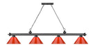 Billiard Z-Lite 2306-4BP-PRD Bronze Plate Cordon 4 Light Billiard Z-Lite