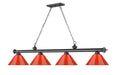 Billiard Z-Lite 2306-4BP-PRD Bronze Plate Cordon 4 Light Billiard Z-Lite