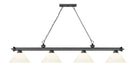 Billiard Z-Lite 2306-4BP-PWH Bronze Plate Cordon 4 Light Billiard Z-Lite