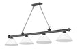 Billiard Z-Lite 2306-4BP-PWH Bronze Plate Cordon 4 Light Billiard Z-Lite