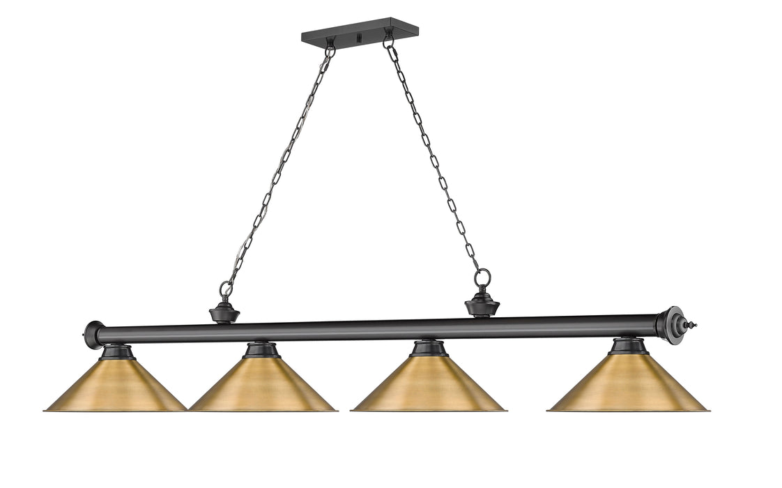 Billiard Z-Lite 2306-4BP-RB15 Bronze Plate Cordon 4 Light Billiard Z-Lite