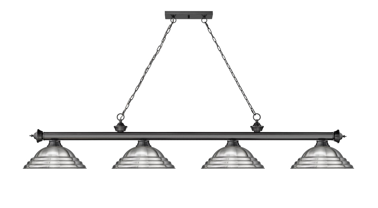 Billiard Z-Lite 2306-4BP-SBN Bronze Plate Cordon 4 Light Billiard Z-Lite