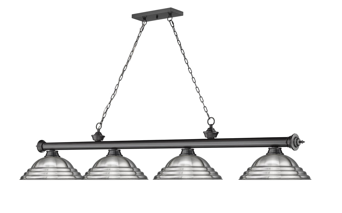 Billiard Z-Lite 2306-4BP-SBN Bronze Plate Cordon 4 Light Billiard Z-Lite