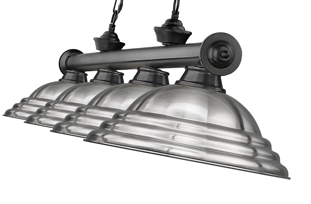 Billiard Z-Lite 2306-4BP-SBN Bronze Plate Cordon 4 Light Billiard Z-Lite