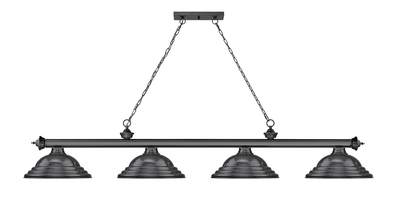 Billiard Z-Lite 2306-4BP-SBP Bronze Plate Cordon 4 Light Billiard Z-Lite