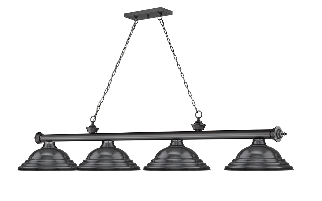 Billiard Z-Lite 2306-4BP-SBP Bronze Plate Cordon 4 Light Billiard Z-Lite