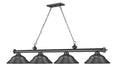 Billiard Z-Lite 2306-4BP-SBP Bronze Plate Cordon 4 Light Billiard Z-Lite