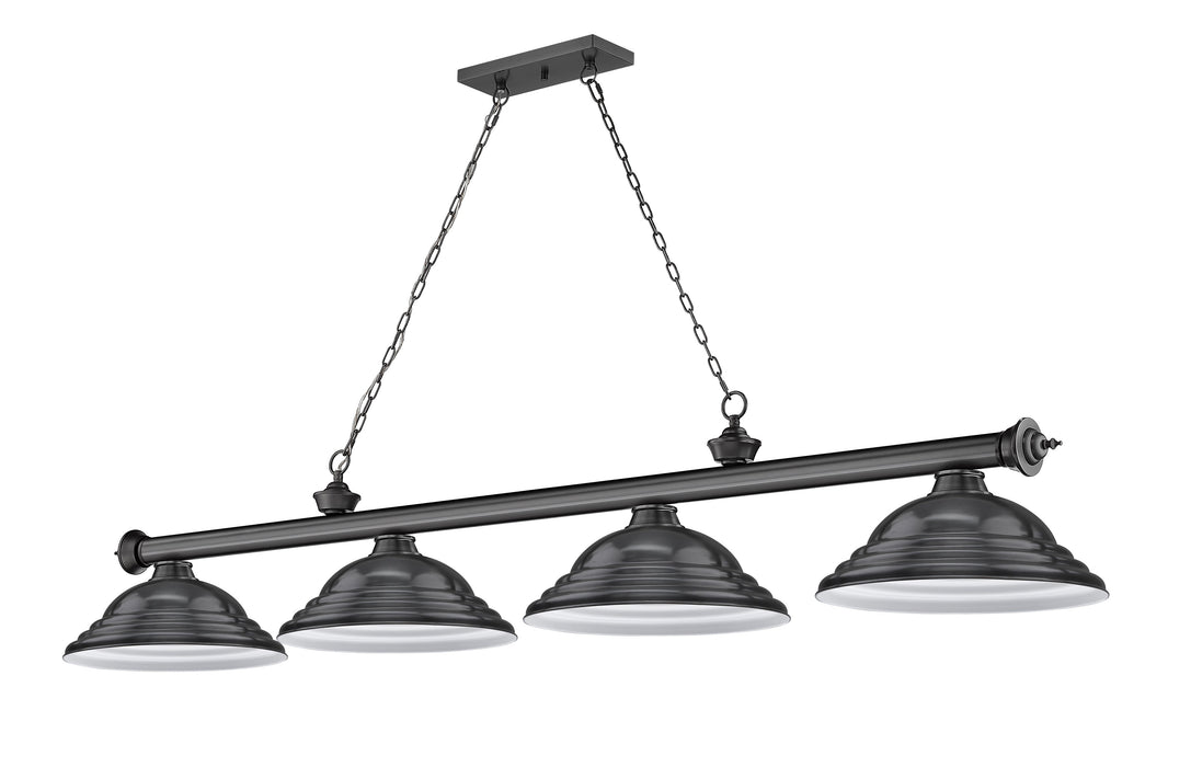 Billiard Z-Lite 2306-4BP-SBP Bronze Plate Cordon 4 Light Billiard Z-Lite