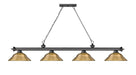 Billiard Z-Lite 2306-4BP-SRB Bronze Plate Cordon 4 Light Billiard Z-Lite