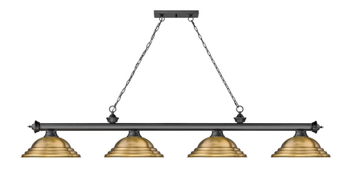 Billiard Z-Lite 2306-4BP-SRB Bronze Plate Cordon 4 Light Billiard Z-Lite