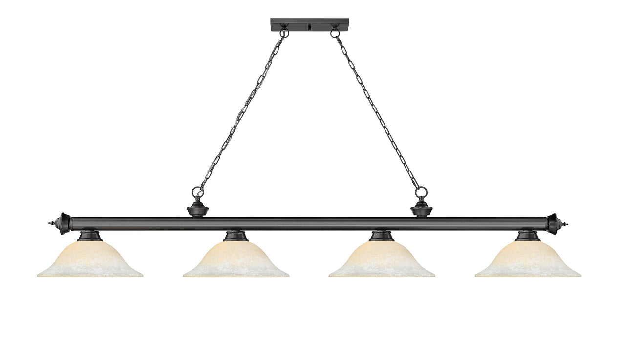 Billiard Z-Lite 2306-4BP-WM16 Bronze Plate Cordon 4 Light Billiard Z-Lite