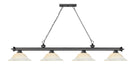 Billiard Z-Lite 2306-4BP-WM16 Bronze Plate Cordon 4 Light Billiard Z-Lite