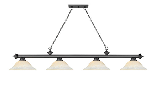 Billiard Z-Lite 2306-4BP-WM16 Bronze Plate Cordon 4 Light Billiard Z-Lite