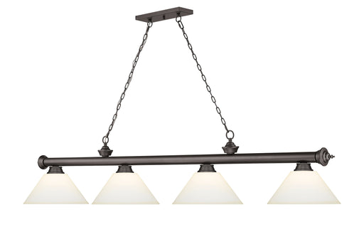 Billiard Z-Lite 2306-4BRZ-AMO14 Bronze Cordon 4 Light Billiard Z-Lite