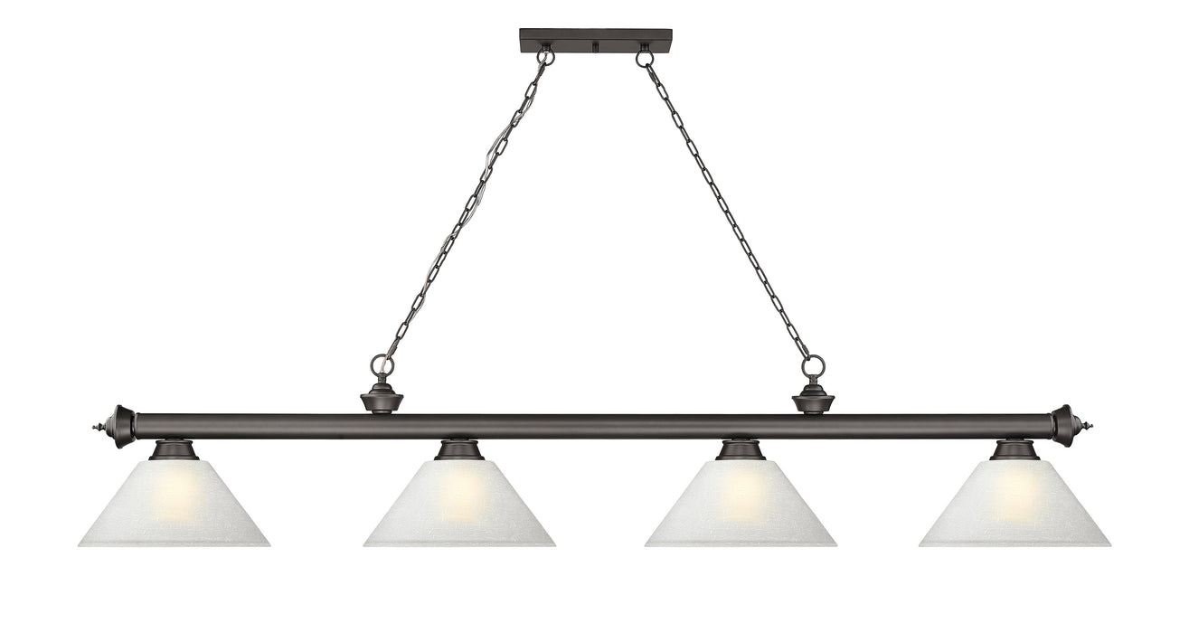 Billiard Z-Lite 2306-4BRZ-AWL14 Bronze Cordon 4 Light Billiard Z-Lite