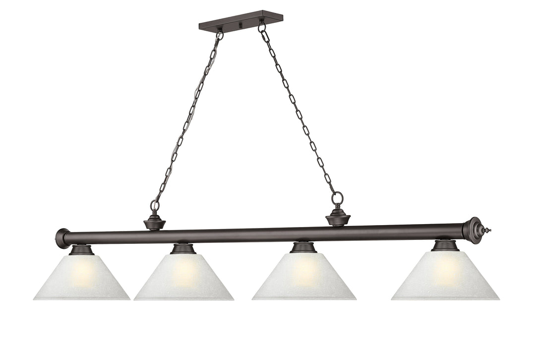 Billiard Z-Lite 2306-4BRZ-AWL14 Bronze Cordon 4 Light Billiard Z-Lite