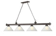 Billiard Z-Lite 2306-4BRZ-AWL14 Bronze Cordon 4 Light Billiard Z-Lite