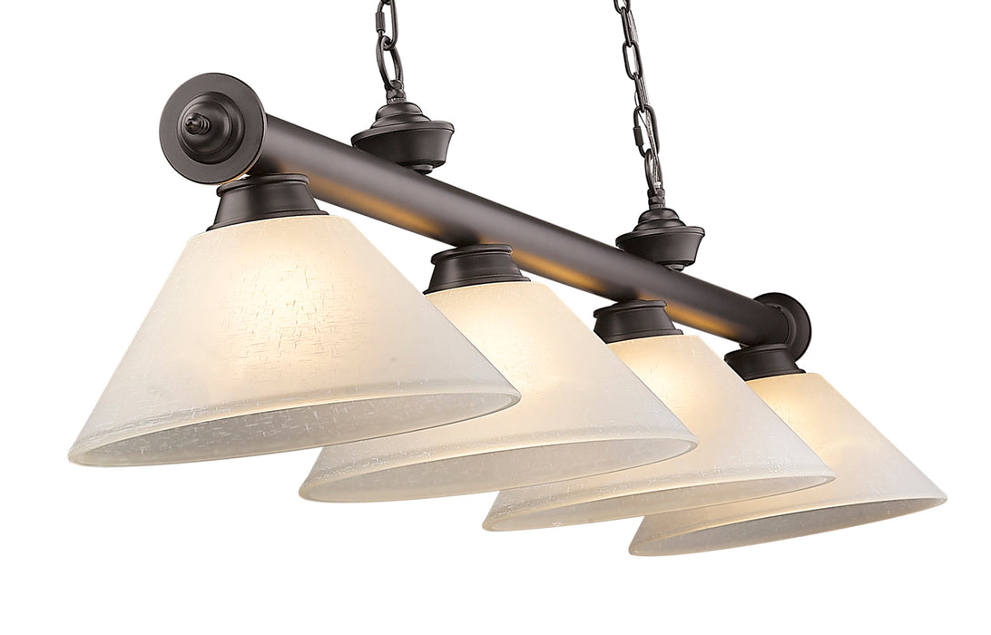 Billiard Z-Lite 2306-4BRZ-AWL14 Bronze Cordon 4 Light Billiard Z-Lite