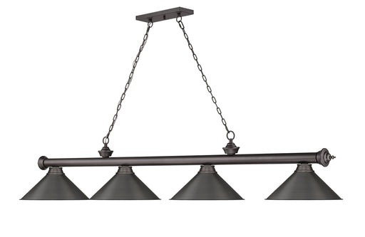 Billiard Z-Lite 2306-4BRZ-BRZ15 Bronze Cordon 4 Light Billiard Z-Lite