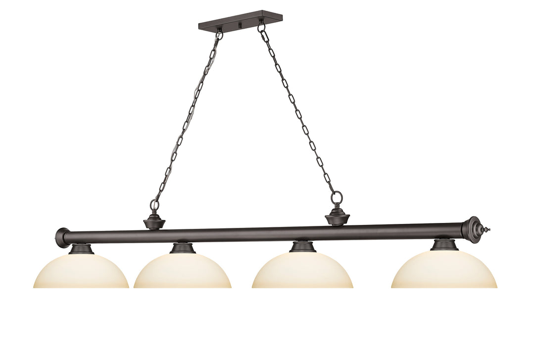 Billiard Z-Lite 2306-4BRZ-DMO14 Bronze Cordon 4 Light Billiard Z-Lite